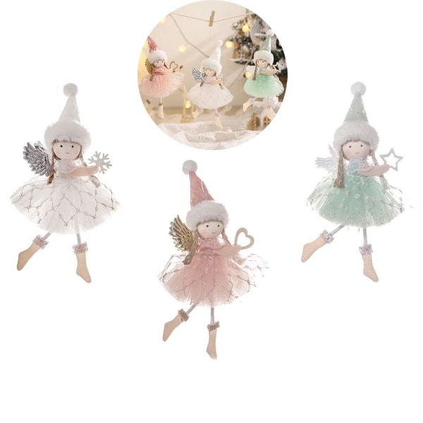 Christmas Angel Dolls Xmas Tree Pendant HVID White