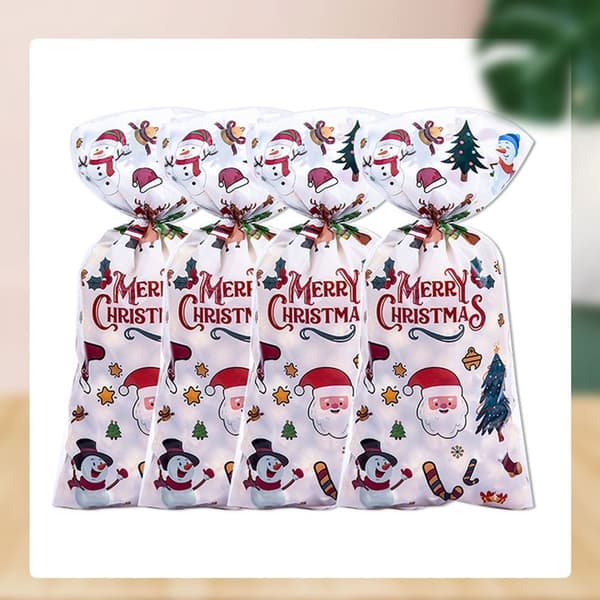 50st julgodispåsar Xmasförpackningspåsar Cookiepresentpåsar