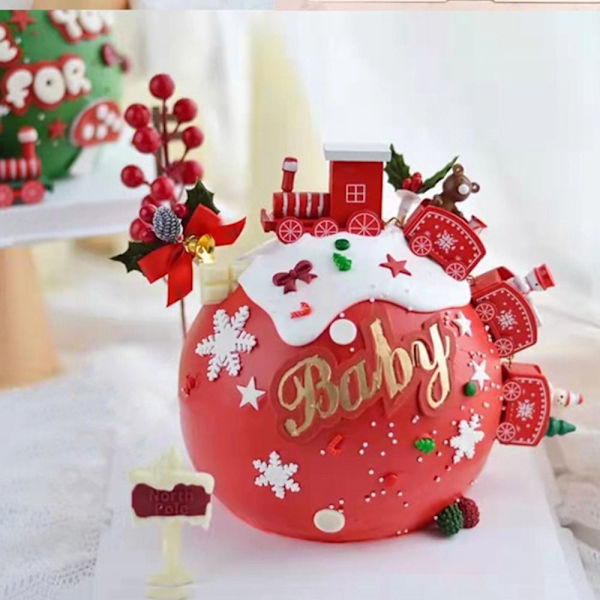 Joulujunat Xmas Wooden Train PINK pink