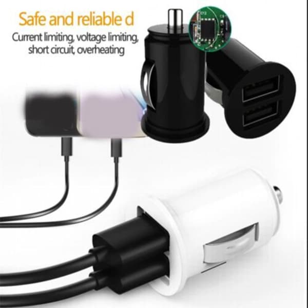 2st Billaddare Dubbel USB VIT 2ST 2.4A 2ST 2.4A white 2pcs 2.4A-2pcs 2.4A