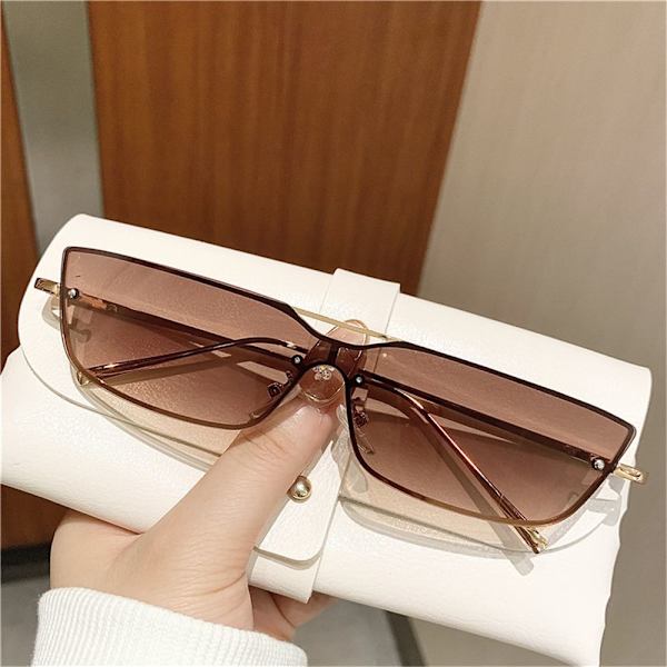 Små metall solglasögon kvinnor Retro Cat Eye solglasögon C6 GOLD/CHAMPAGNE