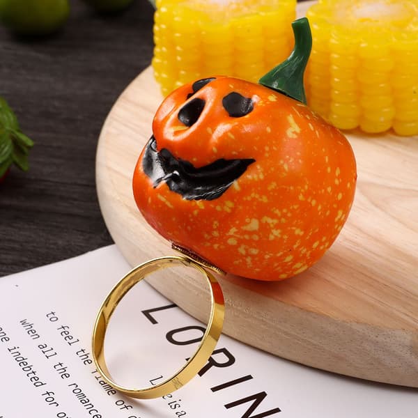 2 stk Halloween Serviet Spænde Græskar Mund Ring 1 1