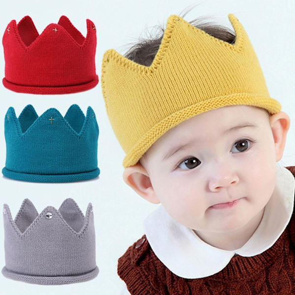 Crown Baby Hat Nyfødt pige Dreng Hat GUL GULD LINJE GULD LINJE Yellow Gold Line-Gold Line