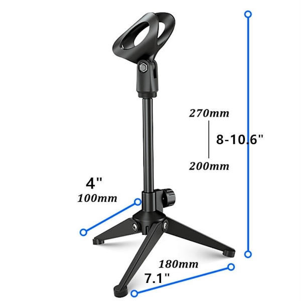 Mikrofon trekantet stativ Skrivebord Justerbart stativ Tripod