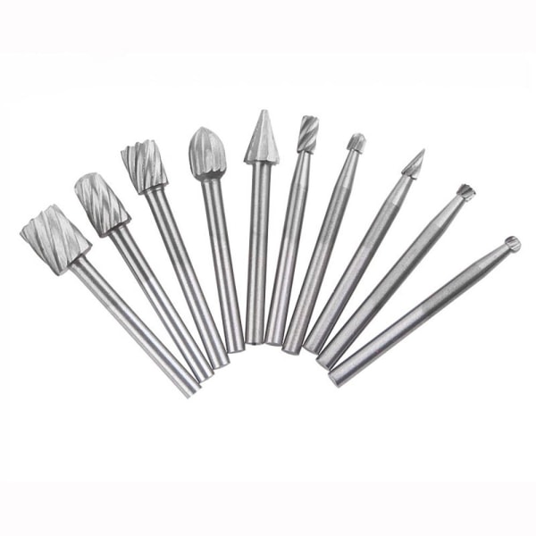 Drill Bits Sett Rotary Burr Tool SILVER 10STK silver 10pcs