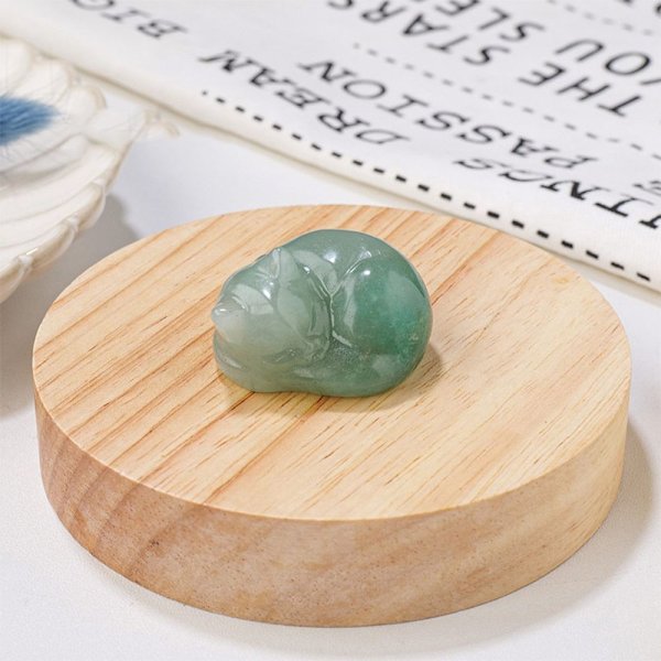 Naturlig krystal kattefigur Sovende kat statue 7 7 7