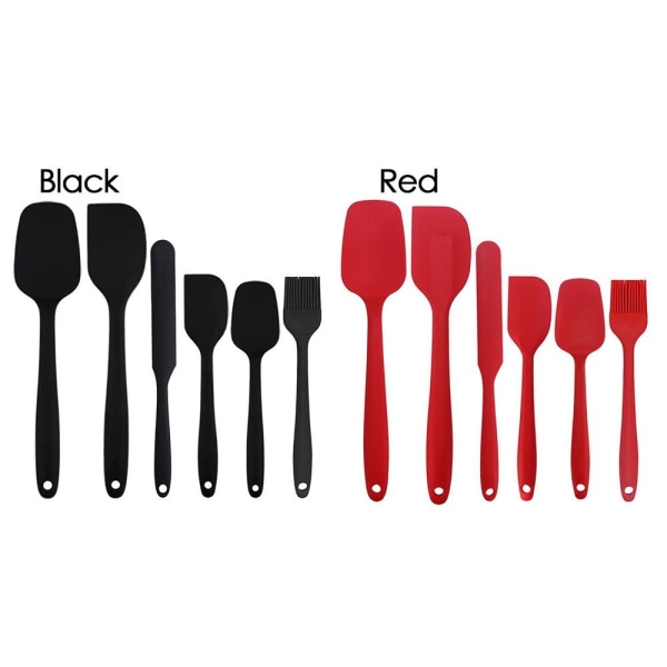 6 Stk Silikonespatel Bagespatel SORT Black
