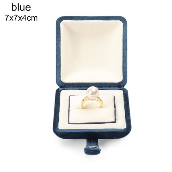 Smyckeskrin Ring Förvaringslåda BLÅ 7X7X4CM blue 7x7x4cm