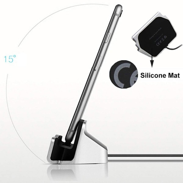 Lader Dock Dock Stand Holder SØLV FOR ANDROID FOR ANDROID silver For Android-For Android