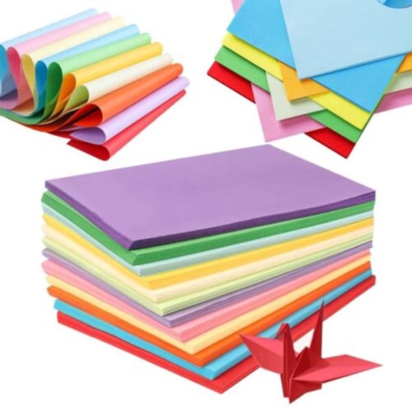100 Stk A4 Kopipapir Dobbeltsidet Origami MULTICOLOR Multicolor