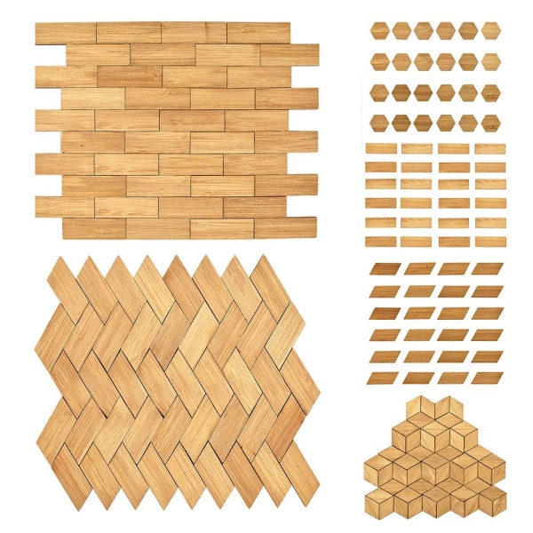 24/48 STK Dukkehus gulvfliser Trækornsgulv RECTANGLE-24STK rectangle-24pcs
