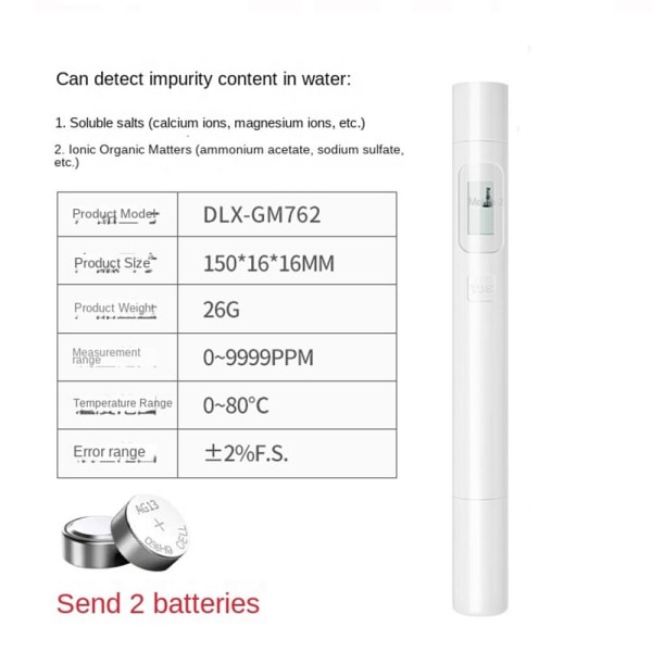 Vandkvalitetstestpen Digital PH Meter Tester PH Tester Pen