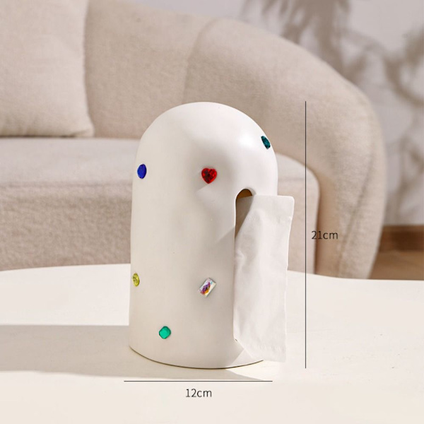Tissue Box Tissue Storage Container HVIT White