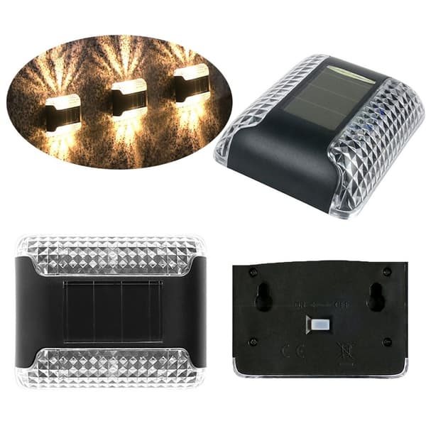4 stk. LED solcellelamper til hegn - sollys - 4 stk. - VARM 4pcs-Warm Light