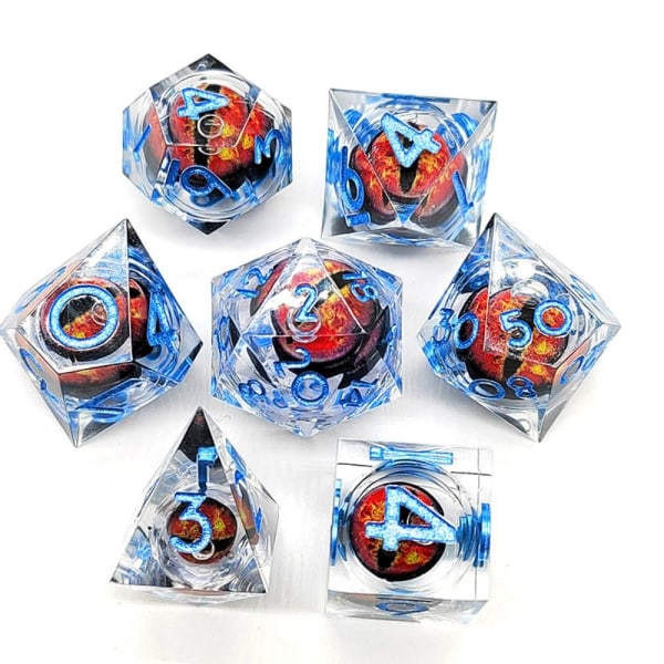 7 kpl Resin Dragon Eye Dice Halloween Longan Dice 2 2 2