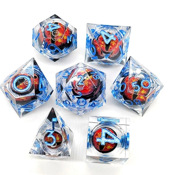 7 kpl Resin Dragon Eye Dice Halloween Longan Dice 2 2 2