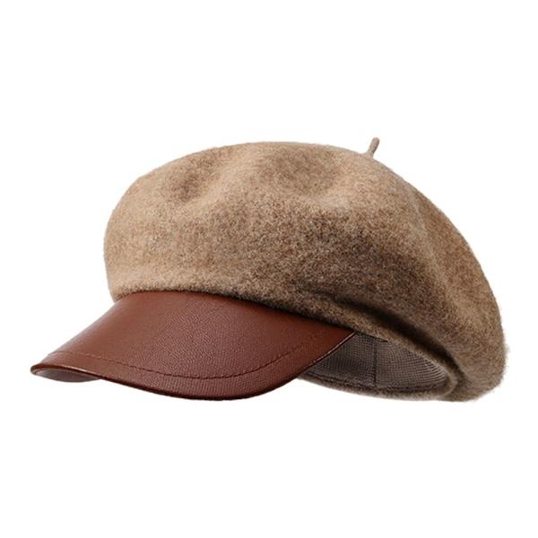 Uld Filt Visir Hat Baret KAFFE coffee