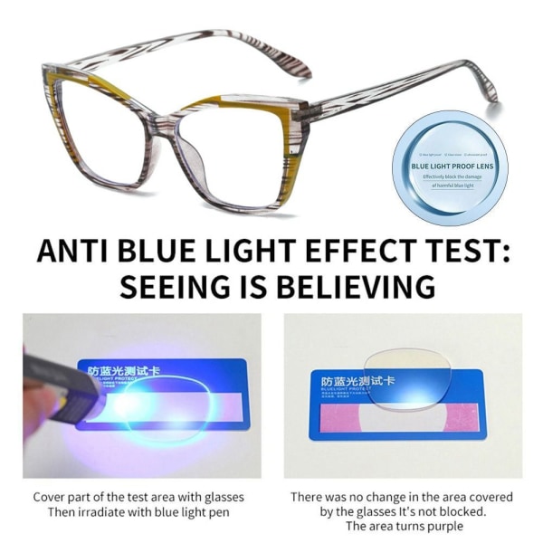 Anti-Blue Light Glasögon Fyrkantiga Glasögon VIT White