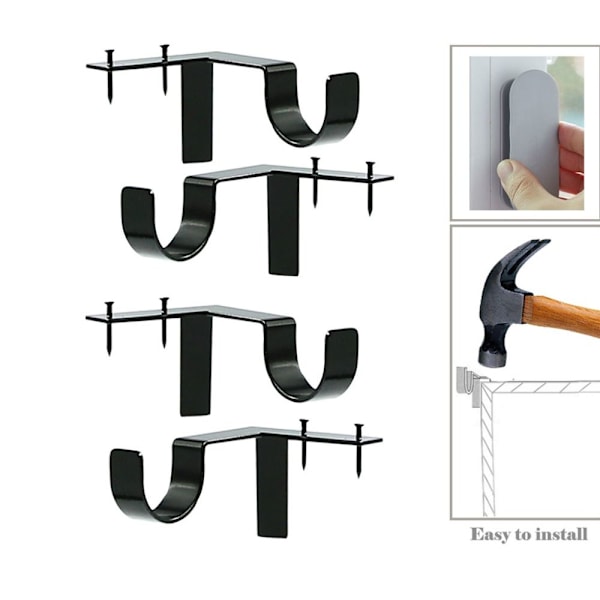 Gardinstangfeste Gardinstangholder SVART 3STK 3STK Black 3Pcs-3Pcs