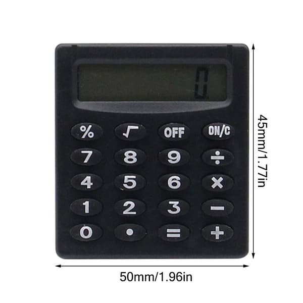 3 STK Mini Lommeregner Videnskabelige Lommeregnere SORT Black