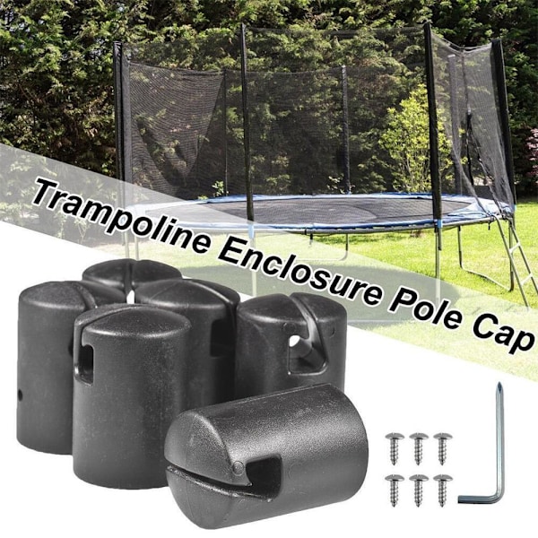 6 STK Trampolinkabinet Stanghætte Trampolinbeskyttelsesdæksel 6Pcs