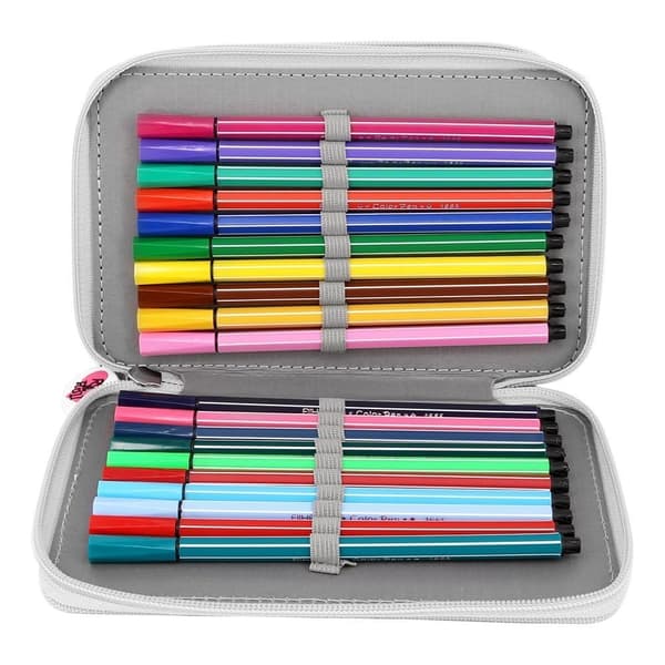 3 Layer Pen Bag Drawing Pen Bag GRÅ Gray
