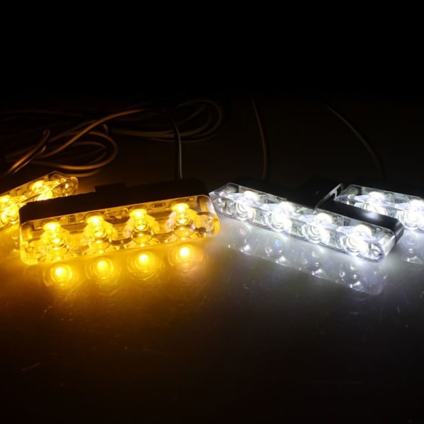 Bil LED-ljus Varningslampa VIT&GUL white&yellow