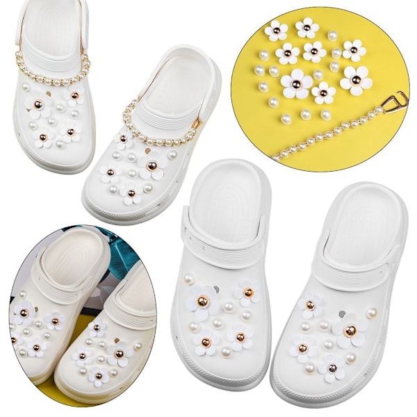 Pearl Flower Shoes Spänne Sko Dekoration Clips B B B