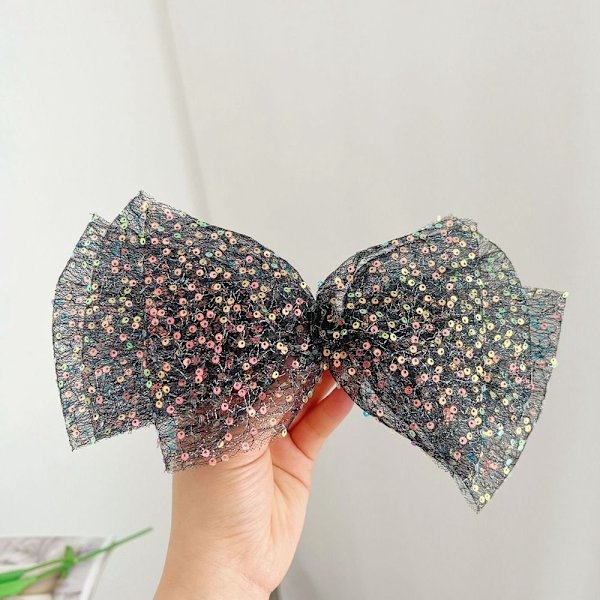 Båge Hårklor Bow-Knot Hårklämmor SVART black