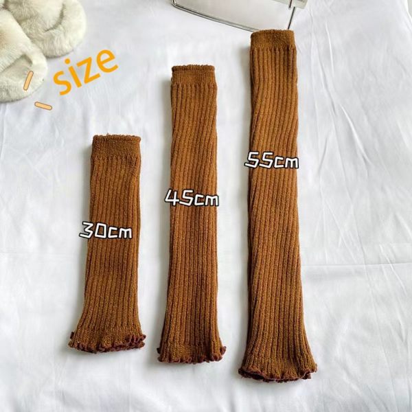 Pitkät sukat Pile Up -sukat KHAKI 55cm 55cm khaki 55cm-55cm