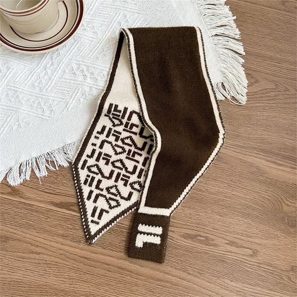 Lite Skjerf Strikk Sjal Skjerf KAFFE coffee