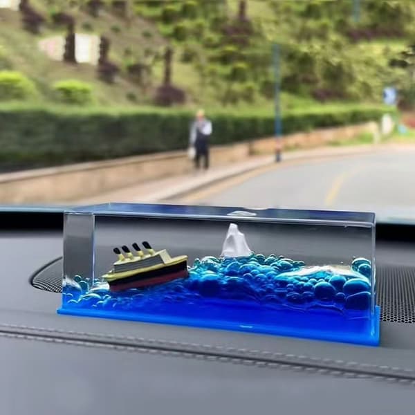 Kryssningsfartyg Fluid Liquid Drift Bottle Timglas Desktop Decor