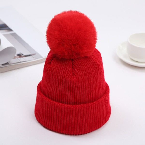 Puristuspipo Hat Pompom Hat PUNAINEN Red