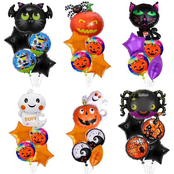 5kpl/ set Halloween Decoration Balloon Bat Spider Pumpkin