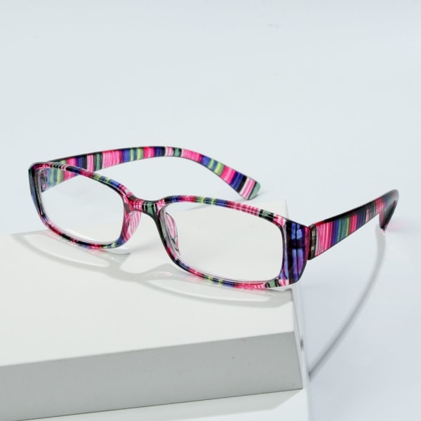 Lukulasit Presbyopic Eyewear Retro Frame PINK STRIPE +300 pink stripe