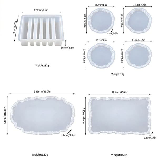 Epoksihartsivalumuotit Coaster Molds MOLD B