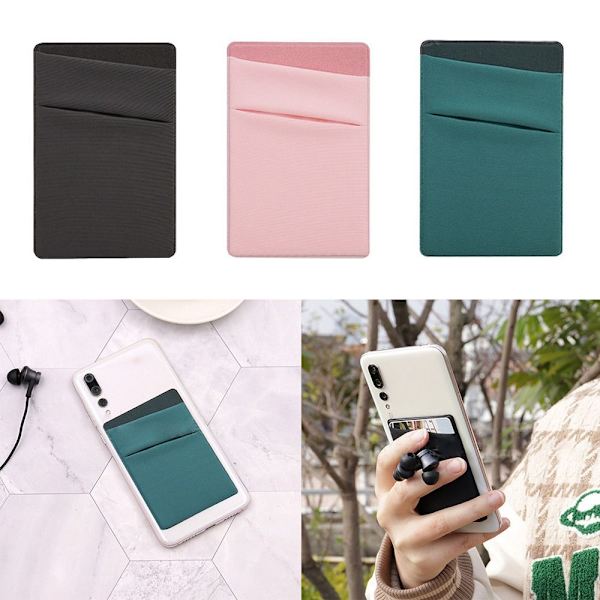 Business Credit Pocket Phone Bakre Korthållare SVART Black