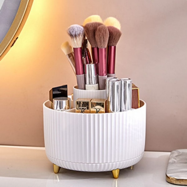 Roterende skrivebordsarrangør Dual-Purpose Pencil Pen Holder HVID White