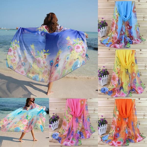 Beach Shawl Chiffongsjal dam C C C