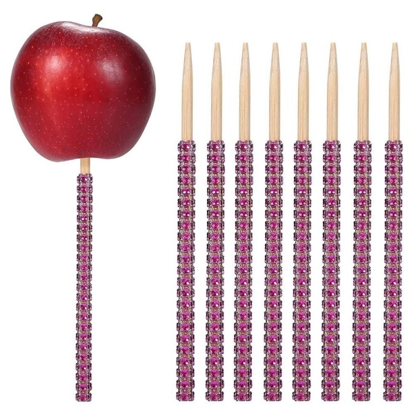 12ST Christmas Rhinestone Bambu Sticks Candy Stick LILA Purple