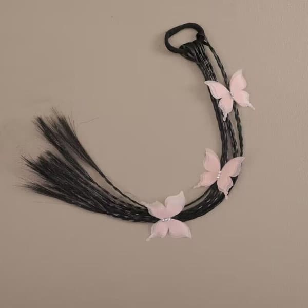 Perukflätor Rosett Hårrep ROSA 2ST 2ST pink 2pcs-2pcs