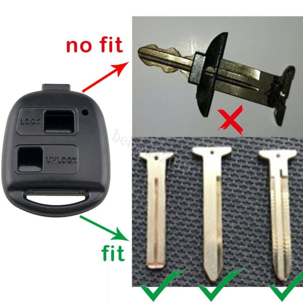 2x Bilnyckelskal 2-knappsnyckel DIY-omkopplare