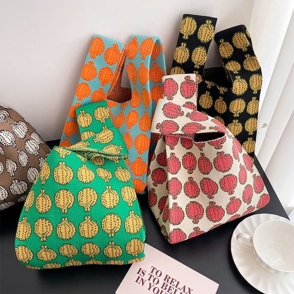 Knit Handbag Kangaskassi ORANSSI orange