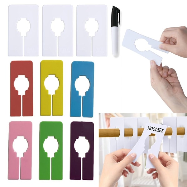 10ST Kläder Storleksavdelare Hängande Organizer VIT White