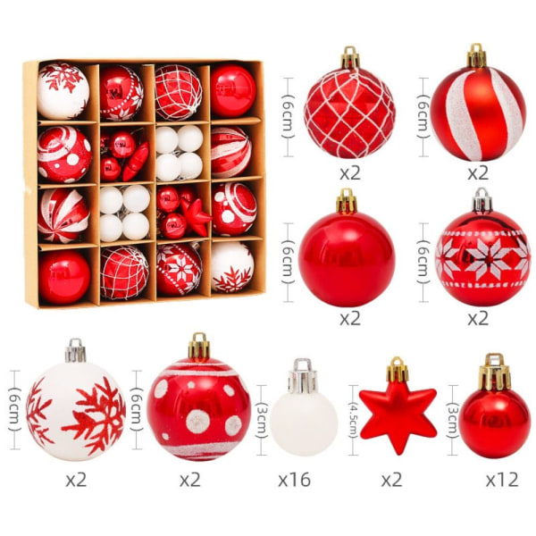 Julgranshängande bollar Xmas Ball 42ST SET D 42ST SET D 42pcs set D