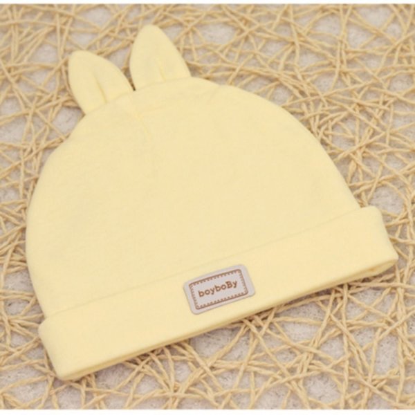 2 STK Babystrikklue Bunny Hats GUL A A yellow A-A
