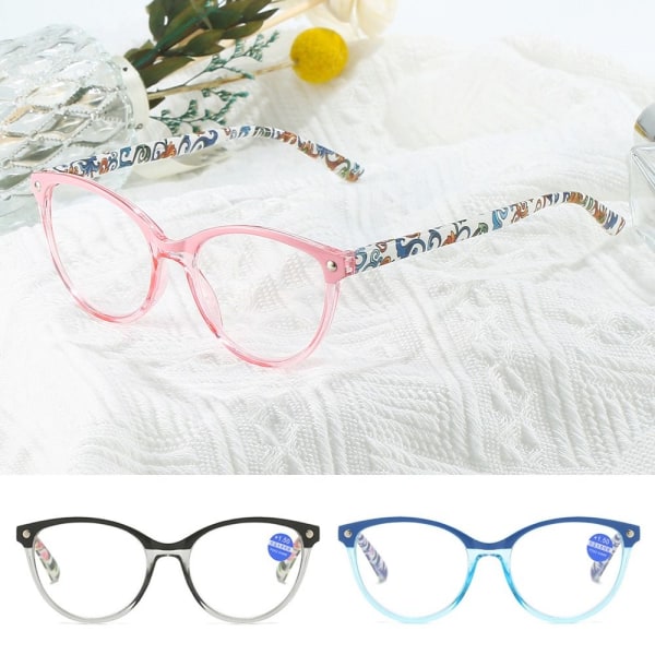 Anti-blått lys lesebriller Runde briller ROSA STYRKE Pink Strength 100