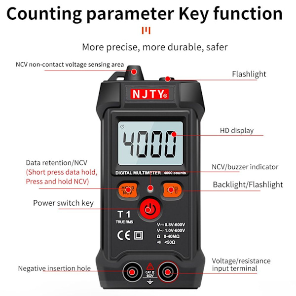 Smart Digital Multimeter Mini Metro Auto -valikoima