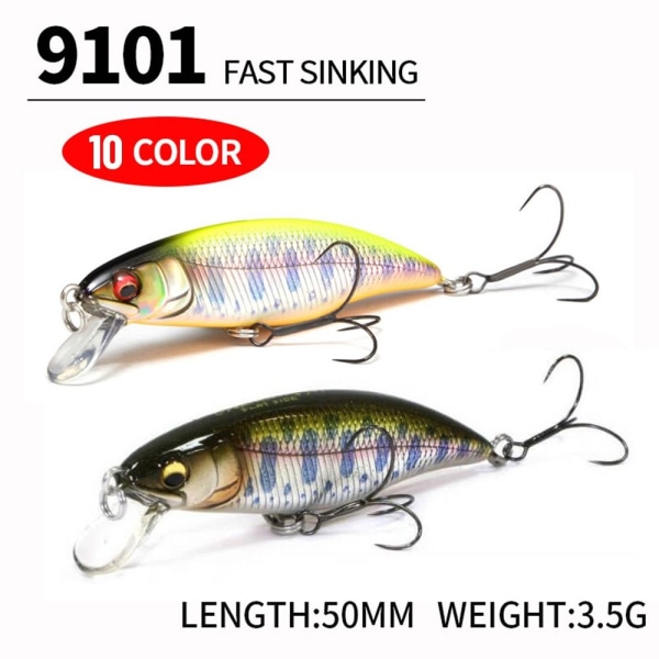 sjunkande Minnow Baits Fish Hooks B B B