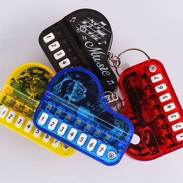Piano Nøkkelring Elektronisk Keyboard Keychai TRANSPARENT GUL Transparent yellow